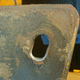 Started out round and only took 60 years to get looking like this. Replacement bolt is tightened into the correct location.